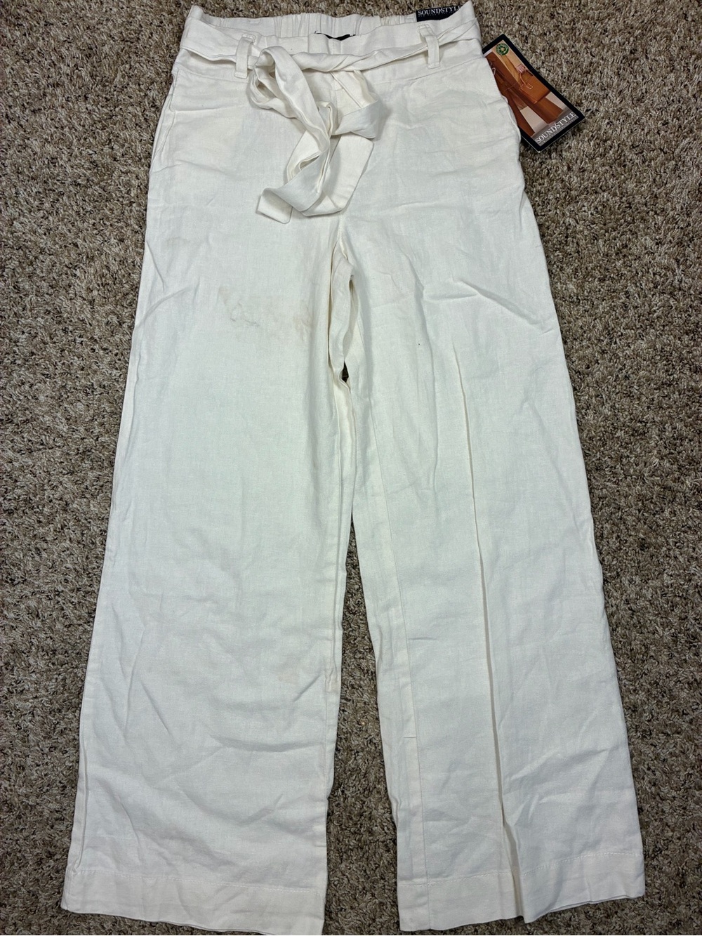 Soundstyle Fifth Avenue Linen Blend High Waisted Wide Leg Pants - Picture 2 of 12